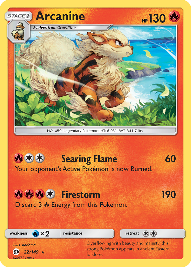 Arcanine (22/149) [Sun & Moon: Base Set] | Jomio and Rueliete's Cards and Comics