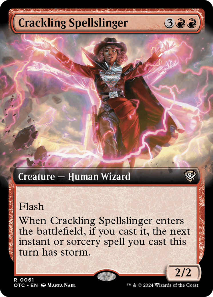 Crackling Spellslinger (Extended Art) [Outlaws of Thunder Junction Commander] | Jomio and Rueliete's Cards and Comics