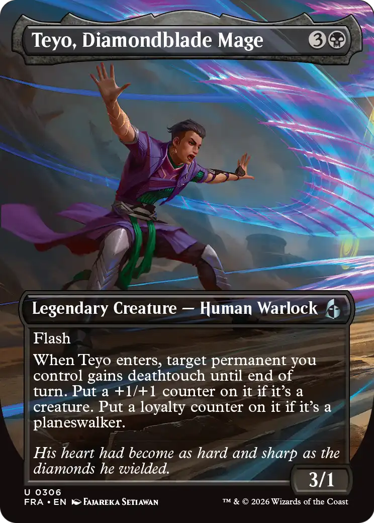 Teyo, Diamondblade Mage (Borderless) [Reality Fracture] | Jomio and Rueliete's Cards and Comics