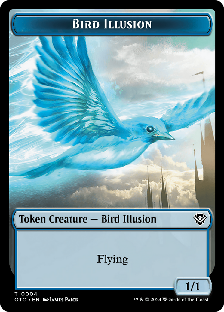 Bird Illusion // Elemental (0014) Double-Sided Token [Outlaws of Thunder Junction Commander Tokens] | Jomio and Rueliete's Cards and Comics