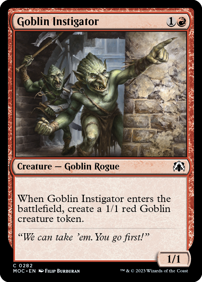 Goblin Instigator [March of the Machine Commander] | Jomio and Rueliete's Cards and Comics