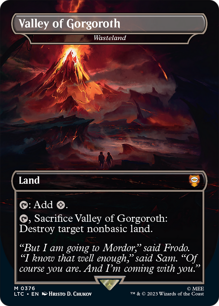 Valley of Gorgoroth - Wasteland (Borderless) [The Lord of the Rings: Tales of Middle-Earth Commander] | Jomio and Rueliete's Cards and Comics