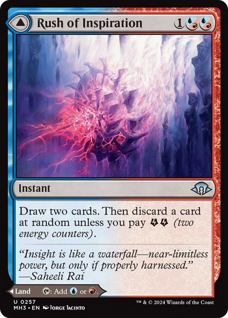 Rush of Inspiration // Crackling Falls [Modern Horizons 3] | Jomio and Rueliete's Cards and Comics