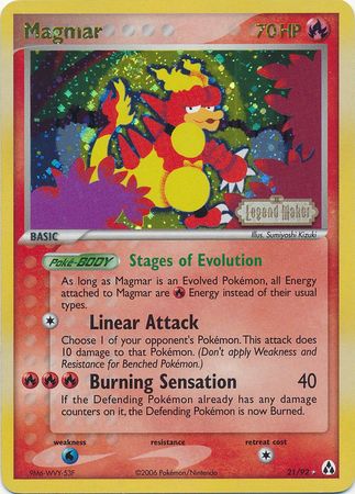 Magmar (21/92) (Stamped) [EX: Legend Maker] | Jomio and Rueliete's Cards and Comics