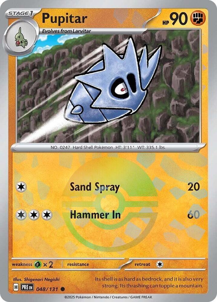 Pupitar (048/131) (Poke Ball Pattern) [Scarlet & Violet: Prismatic Evolutions] | Jomio and Rueliete's Cards and Comics