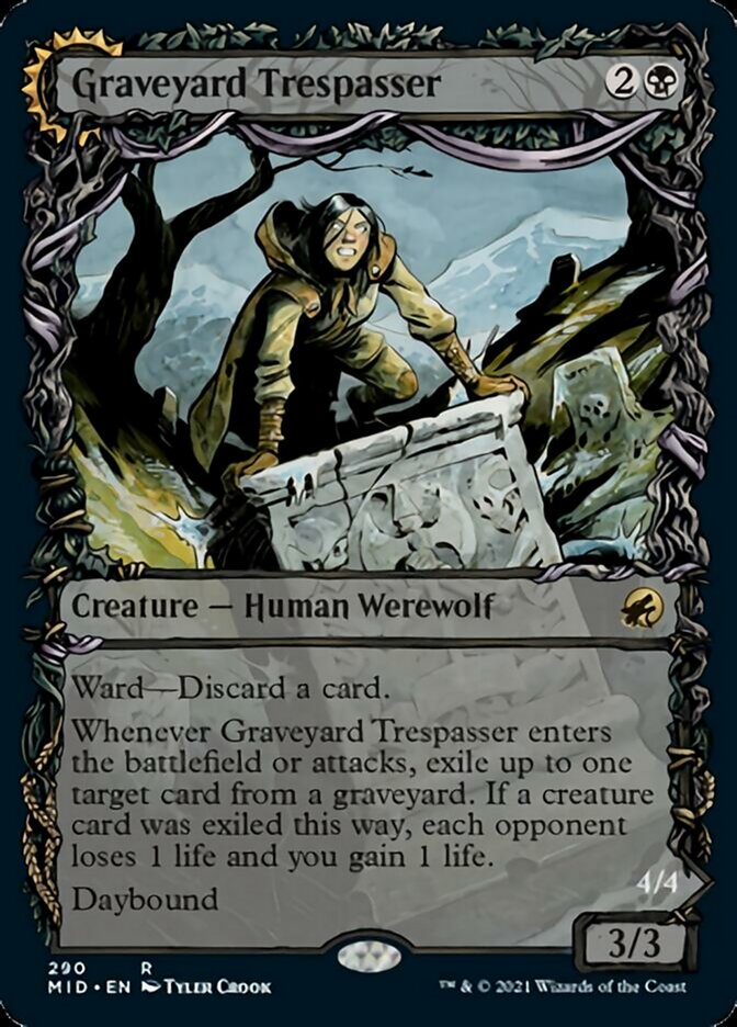 Graveyard Trespasser // Graveyard Glutton (Showcase Equinox) [Innistrad: Midnight Hunt] | Jomio and Rueliete's Cards and Comics