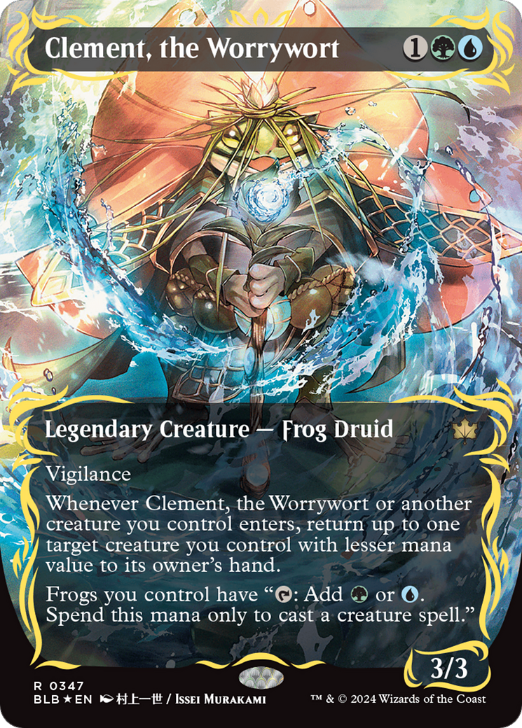 Clement, the Worrywort (Borderless) (Raised Foil) [Bloomburrow] | Jomio and Rueliete's Cards and Comics