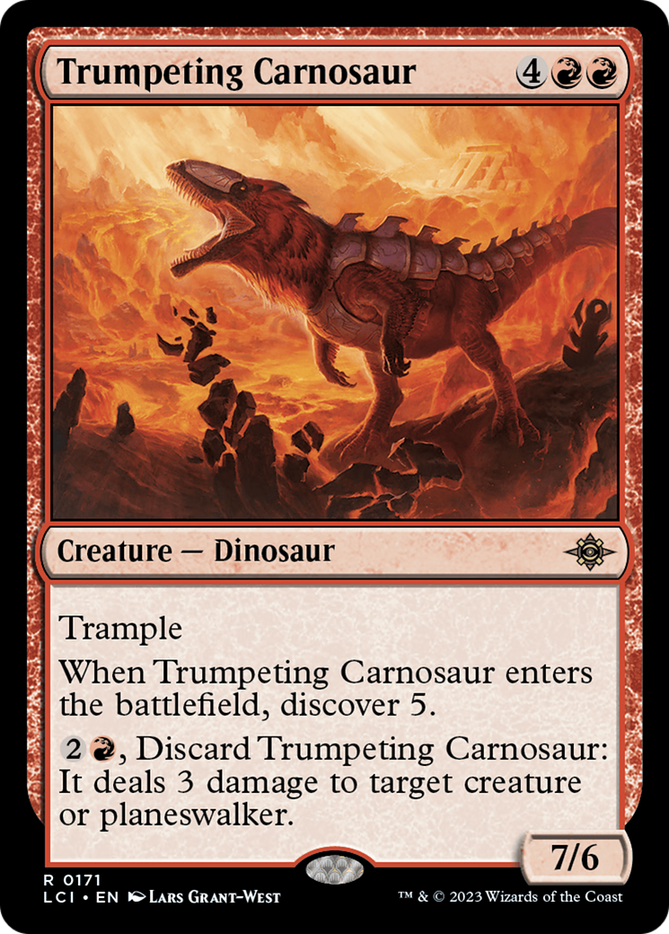 Trumpeting Carnosaur [The Lost Caverns of Ixalan] | Jomio and Rueliete's Cards and Comics