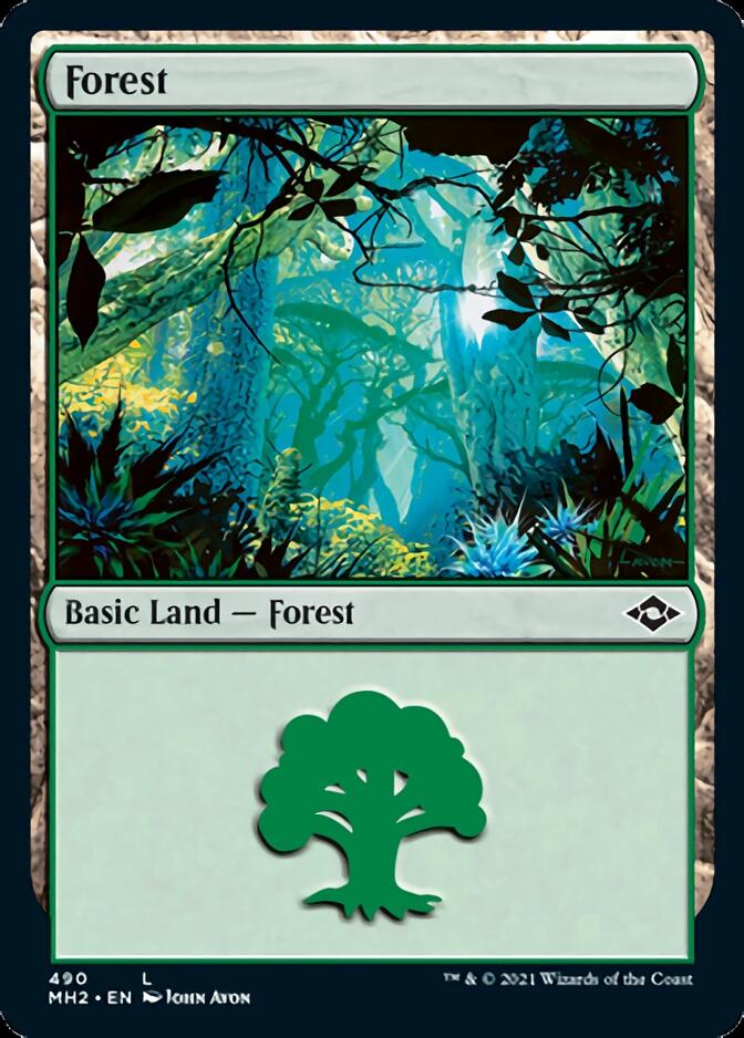 Forest (490) (Foil Etched) [Modern Horizons 2] | Jomio and Rueliete's Cards and Comics