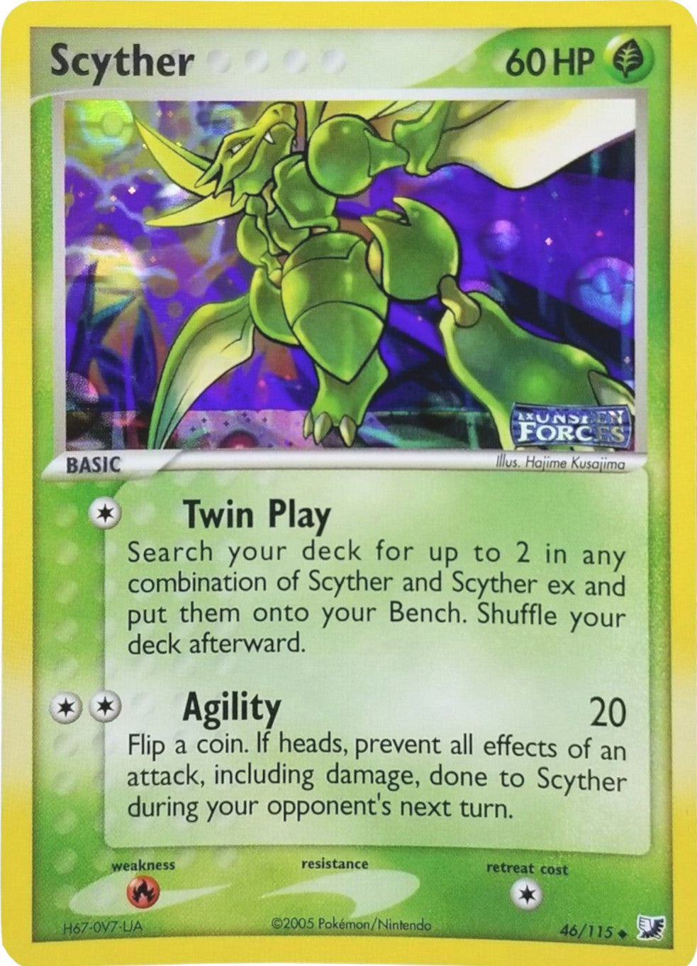 Scyther (46/115) (Stamped) [EX: Unseen Forces] | Jomio and Rueliete's Cards and Comics