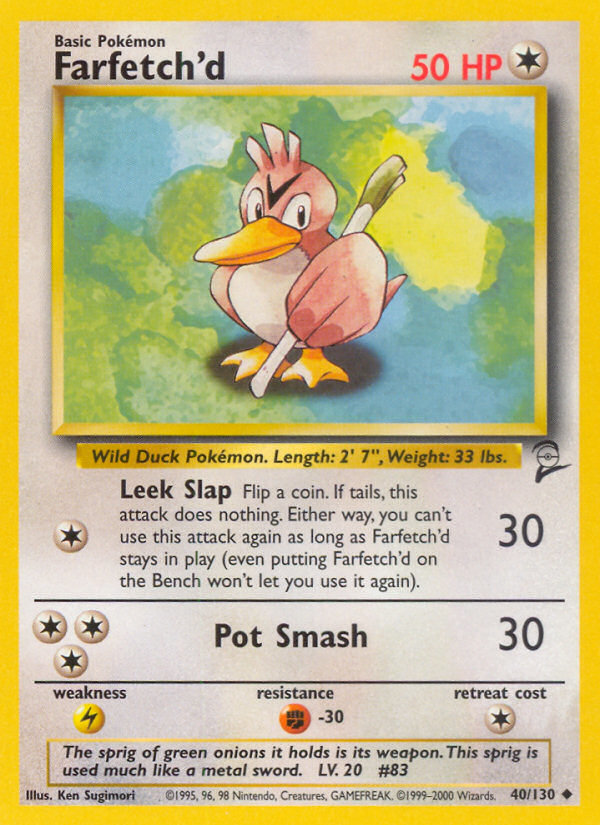 Farfetch'd (40/130) [Base Set 2] | Jomio and Rueliete's Cards and Comics