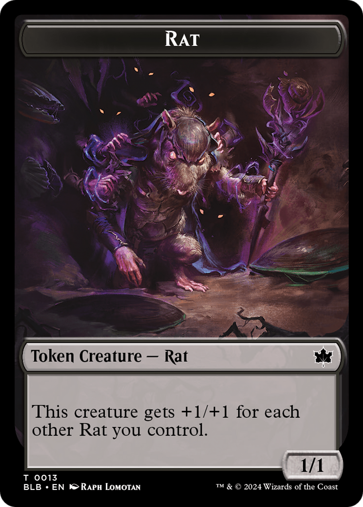 Rat Token [Bloomburrow Tokens] | Jomio and Rueliete's Cards and Comics