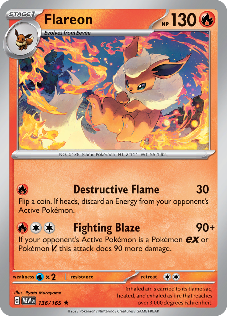Flareon (136/165) [Scarlet & Violet 151] | Jomio and Rueliete's Cards and Comics