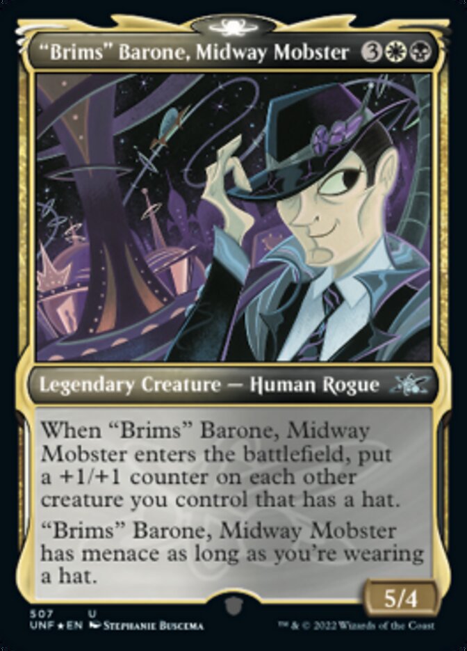 "Brims" Barone, Midway Mobster (Showcase) (Galaxy Foil) [Unfinity] | Jomio and Rueliete's Cards and Comics