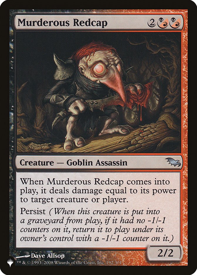 Murderous Redcap [The List] | Jomio and Rueliete's Cards and Comics