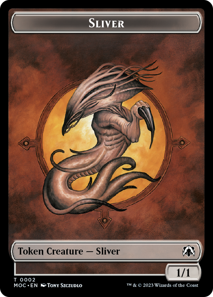 Goblin // Sliver Double-Sided Token [March of the Machine Commander Tokens] | Jomio and Rueliete's Cards and Comics