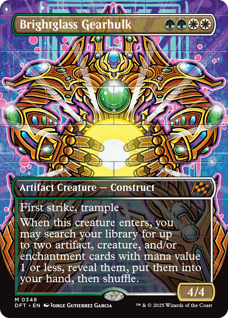 Brightglass Gearhulk (Borderless) [Aetherdrift] | Jomio and Rueliete's Cards and Comics