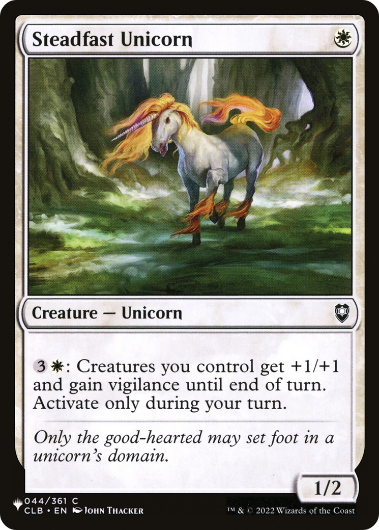 Steadfast Unicorn [The List] | Jomio and Rueliete's Cards and Comics