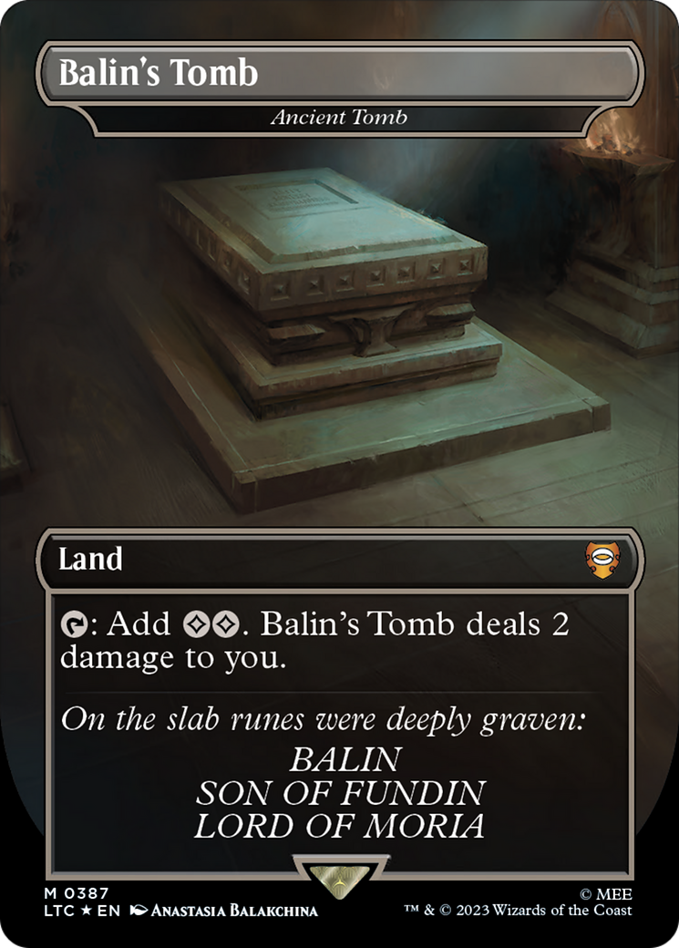 Balin's Tomb - Ancient Tomb (Borderless) (Surge Foil Realms and Relics) [The Lord of the Rings: Tales of Middle-Earth Commander] | Jomio and Rueliete's Cards and Comics