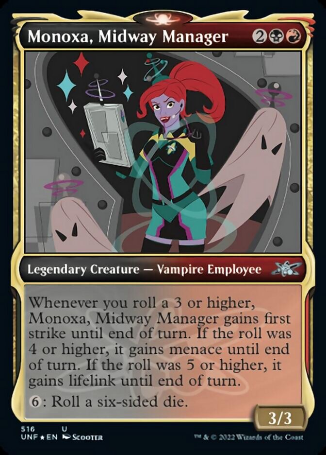 Monoxa, Midway Manager (Showcase) (Galaxy Foil) [Unfinity] | Jomio and Rueliete's Cards and Comics
