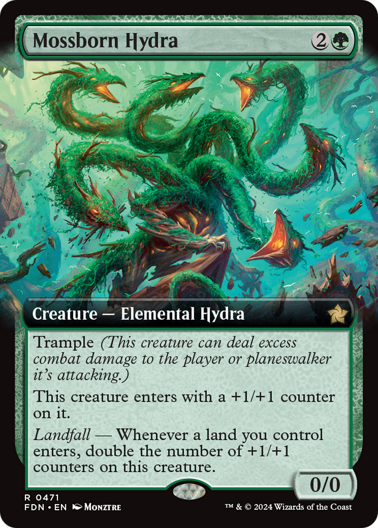Mossborn Hydra (Extended Art) [Foundations] | Jomio and Rueliete's Cards and Comics