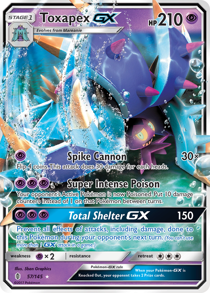 Toxapex GX (57/145) [Sun & Moon: Guardians Rising] | Jomio and Rueliete's Cards and Comics