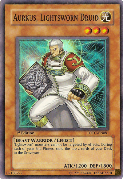 Aurkus, Lightsworn Druid [LODT-EN081] Super Rare | Jomio and Rueliete's Cards and Comics