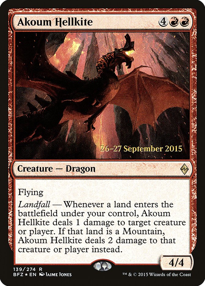 Akoum Hellkite [Battle for Zendikar Prerelease Promos] | Jomio and Rueliete's Cards and Comics
