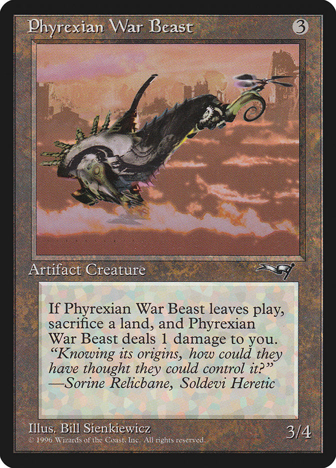 Phyrexian War Beast (Signature on Left) [Alliances] | Jomio and Rueliete's Cards and Comics