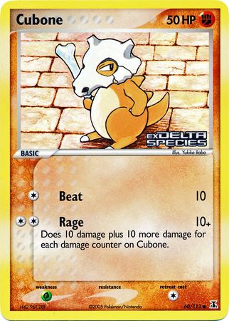 Cubone (60/113) (Stamped) [EX: Delta Species] | Jomio and Rueliete's Cards and Comics