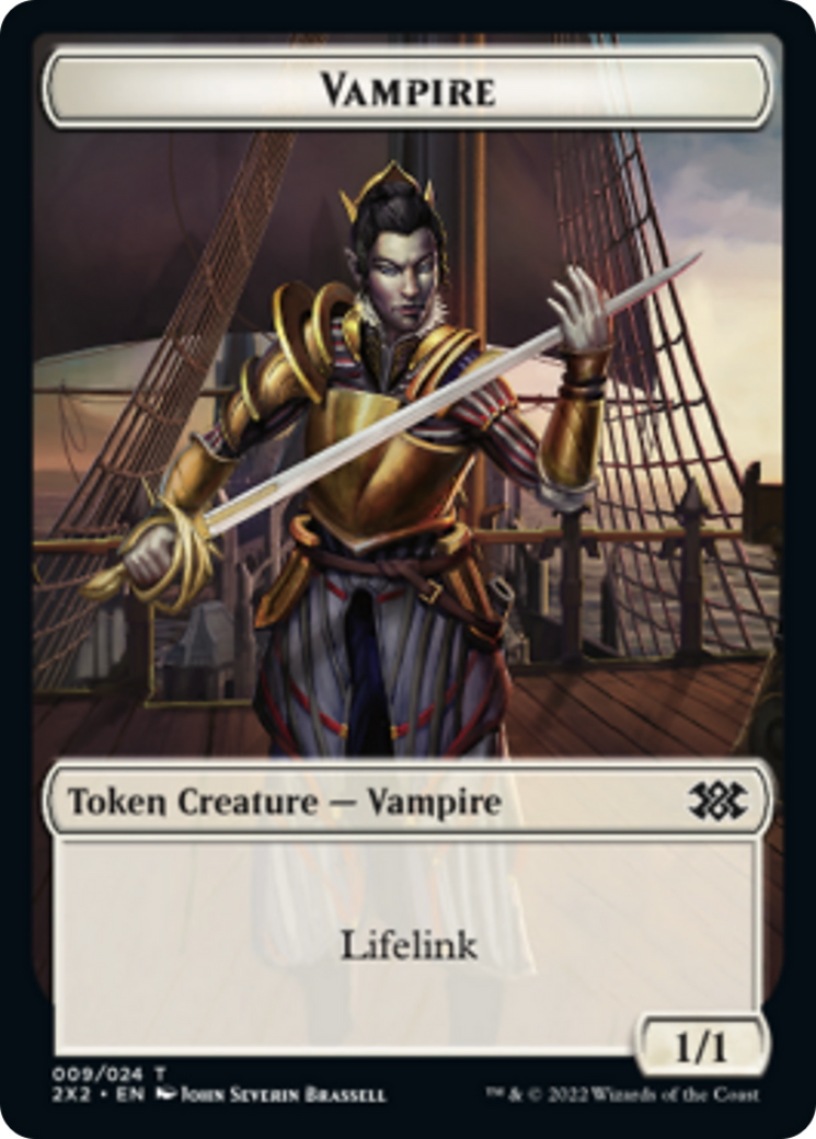 Cat Dragon // Vampire Double-Sided Token [Double Masters 2022 Tokens] | Jomio and Rueliete's Cards and Comics