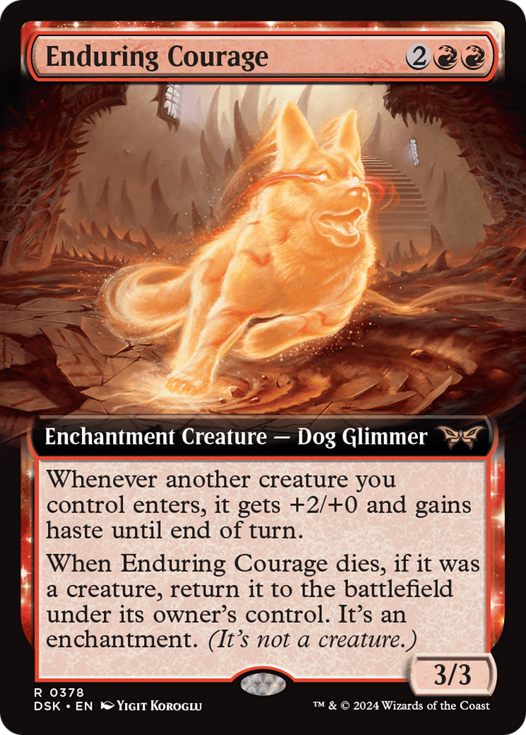 Enduring Courage (Extended Art) [Duskmourn: House of Horror] | Jomio and Rueliete's Cards and Comics