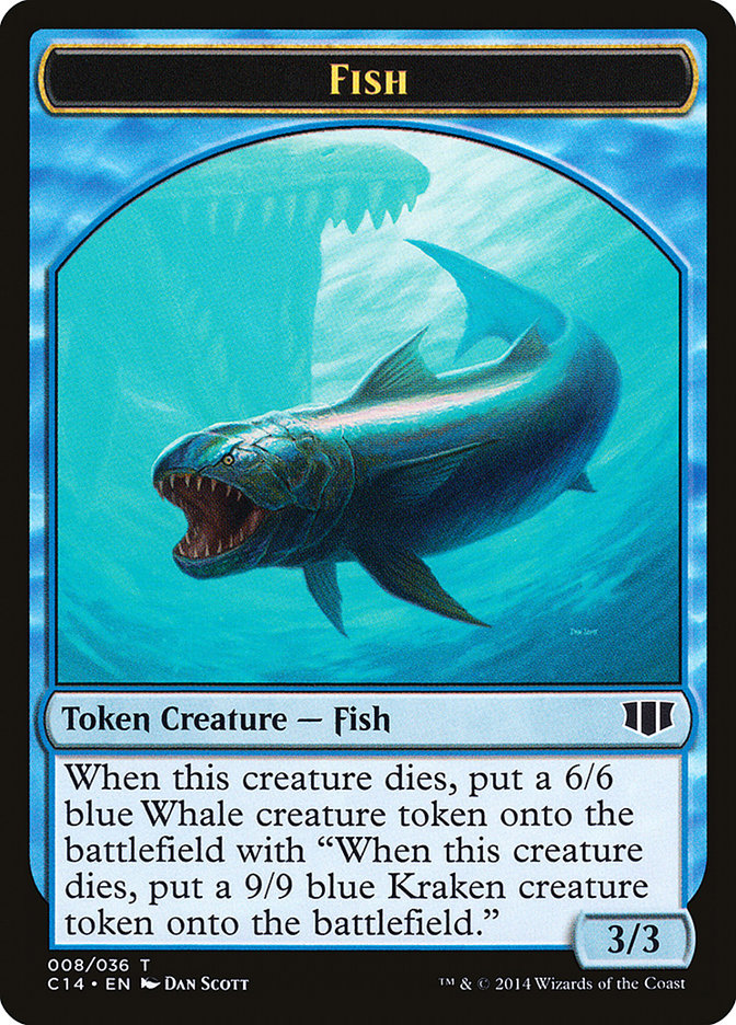 Fish // Zombie (011/036) Double-Sided Token [Commander 2014 Tokens] | Jomio and Rueliete's Cards and Comics