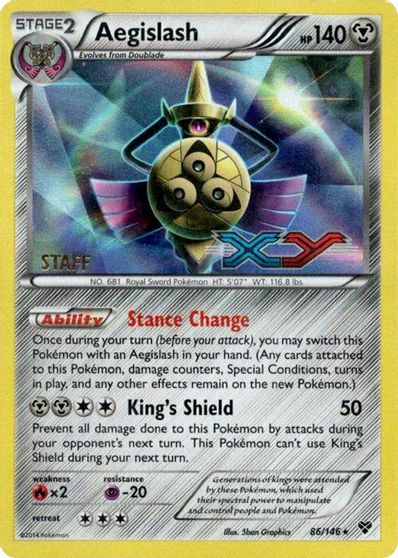 Aegislash (86/146) (Staff Prerelease Promo) [XY: Black Star Promos] | Jomio and Rueliete's Cards and Comics