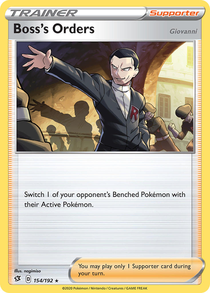 Boss's Orders (154/192) (Giovanni) (Theme Deck Exclusive) [Sword & Shield: Rebel Clash] | Jomio and Rueliete's Cards and Comics