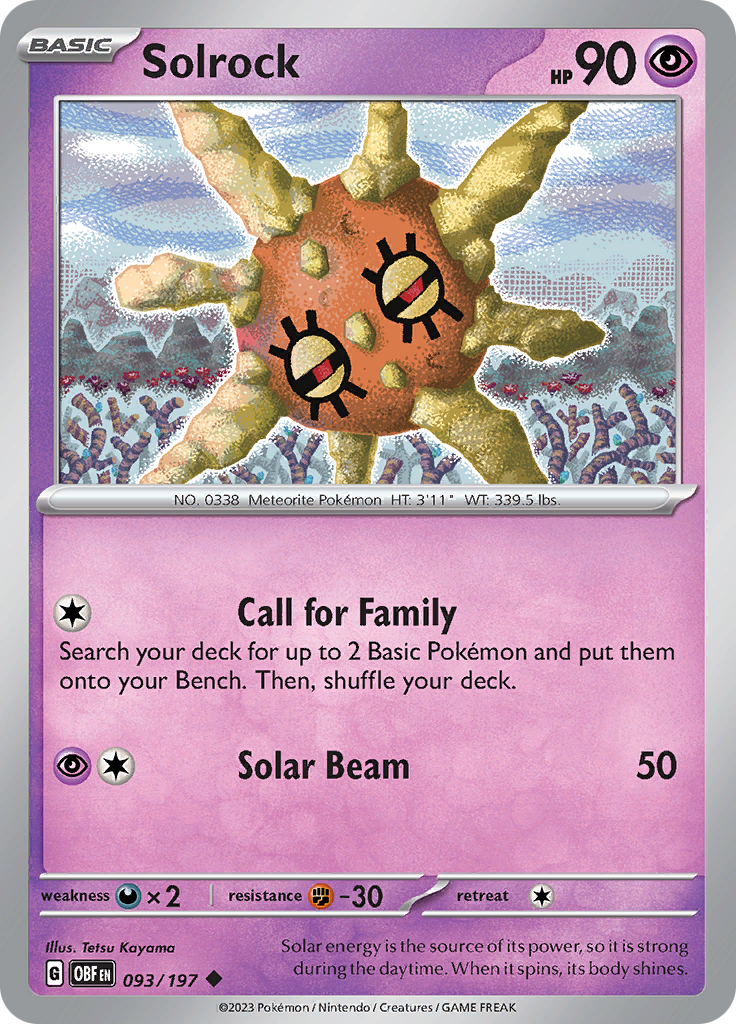 Solrock (093/197) [Scarlet & Violet: Obsidian Flames] | Jomio and Rueliete's Cards and Comics