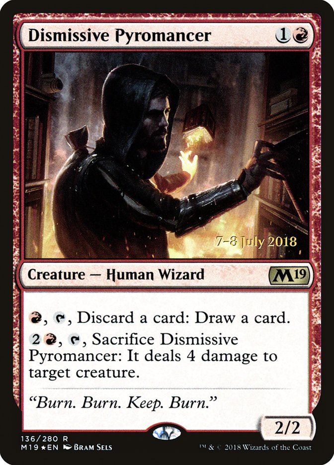 Dismissive Pyromancer [Core Set 2019 Prerelease Promos] | Jomio and Rueliete's Cards and Comics