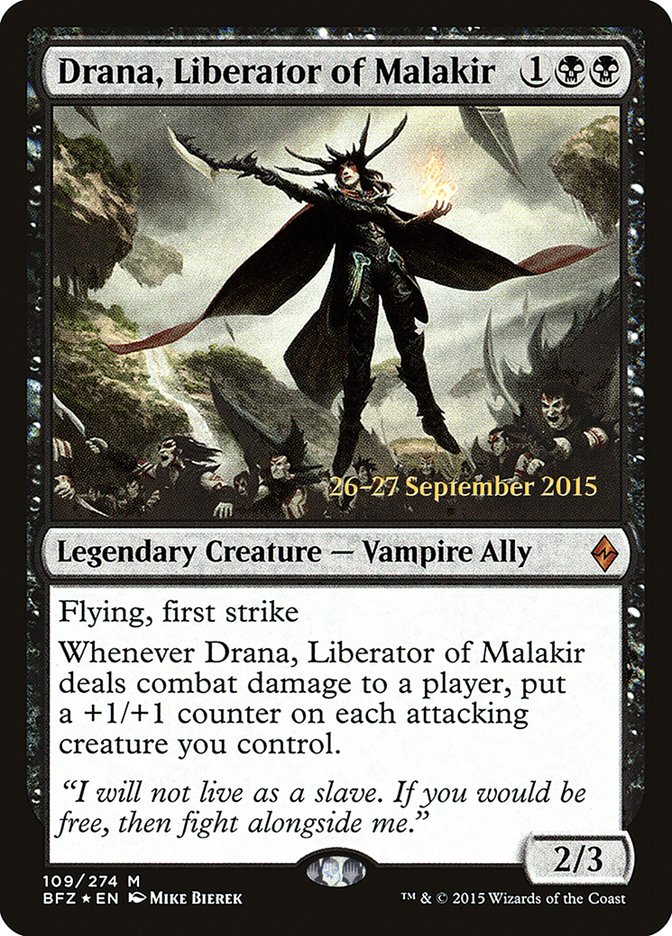 Drana, Liberator of Malakir [Battle for Zendikar Prerelease Promos] | Jomio and Rueliete's Cards and Comics