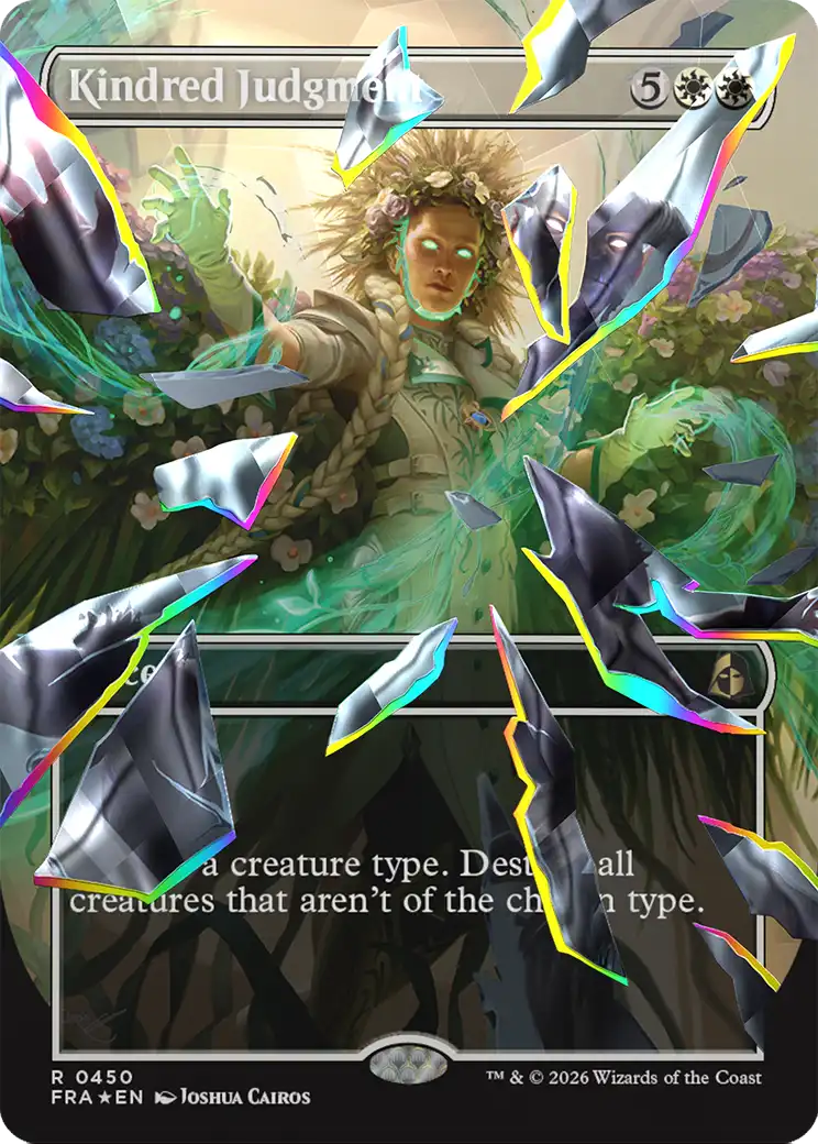 Kindred Judgment (Borderless) (Facet Foil) [Reality Fracture] | Jomio and Rueliete's Cards and Comics