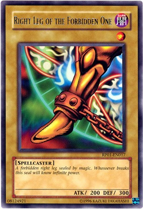 Right Leg of the Forbidden One [RP01-EN017] Rare | Jomio and Rueliete's Cards and Comics