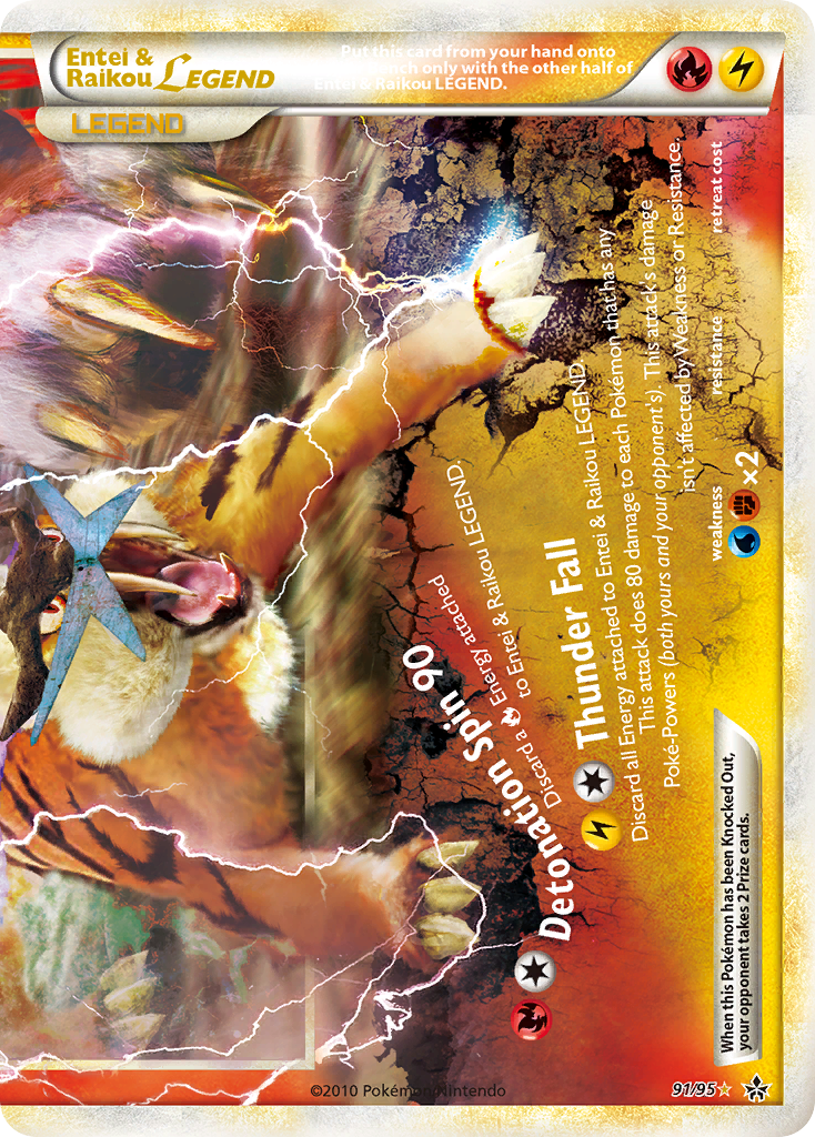 Entei & Raikou LEGEND (91/95) [HeartGold & SoulSilver: Unleashed] | Jomio and Rueliete's Cards and Comics