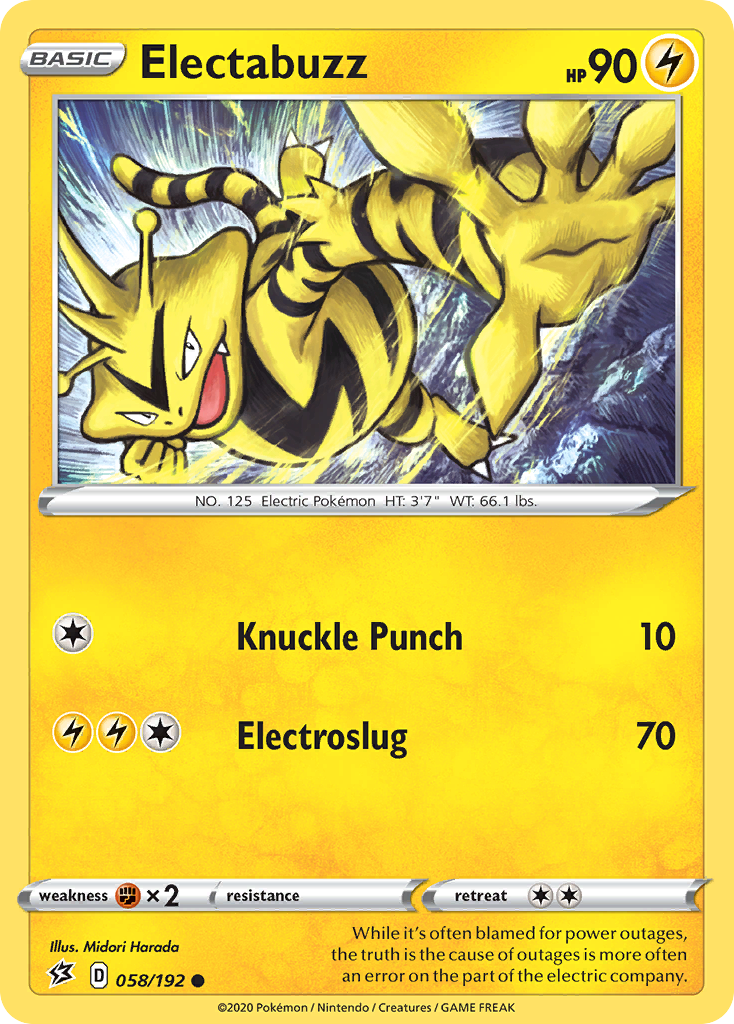 Electabuzz (058/192) [Sword & Shield: Rebel Clash] | Jomio and Rueliete's Cards and Comics