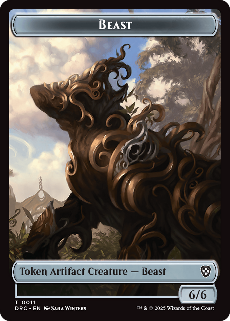 Construct // Beast (0011) Double-Sided Token [Aetherdrift Commander Tokens] | Jomio and Rueliete's Cards and Comics