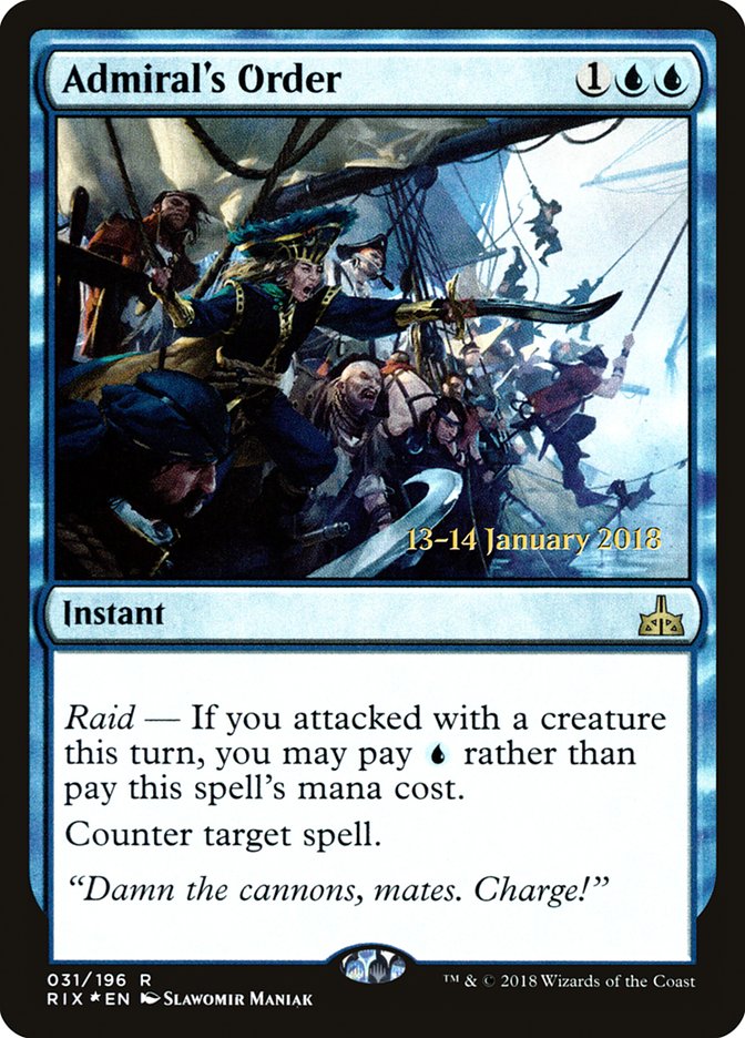 Admiral's Order [Rivals of Ixalan Prerelease Promos] | Jomio and Rueliete's Cards and Comics