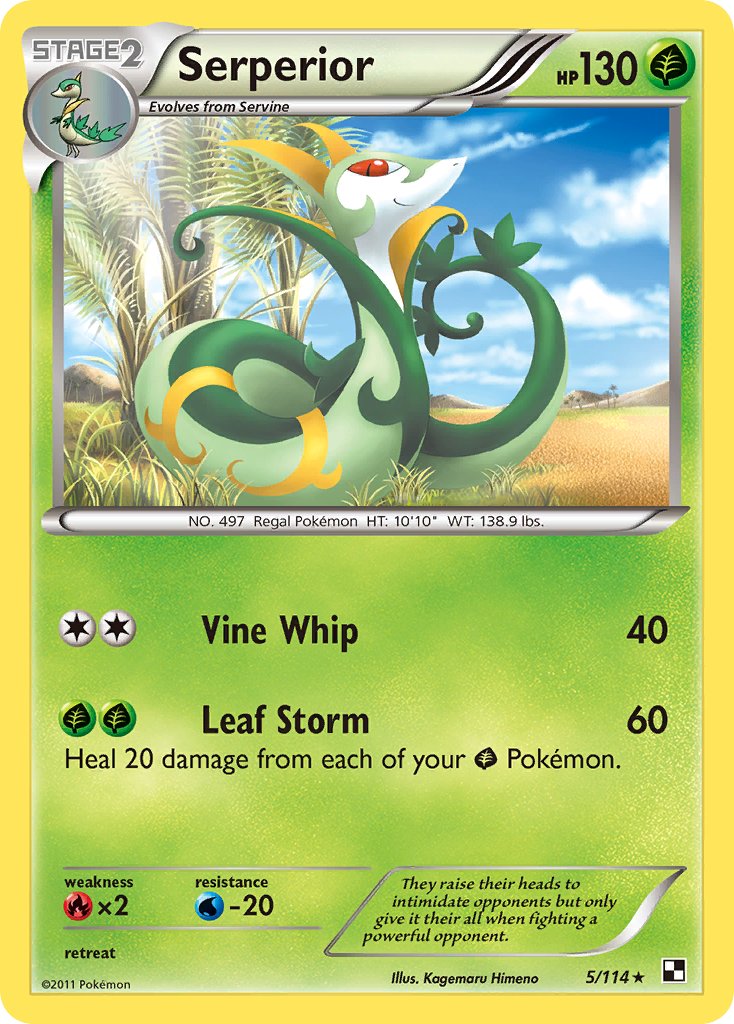 Serperior (5/114) (Cracked Ice Holo) (Theme Deck Exclusive) [Black & White: Base Set] | Jomio and Rueliete's Cards and Comics