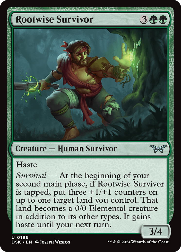 Rootwise Survivor [Duskmourn: House of Horror] | Jomio and Rueliete's Cards and Comics