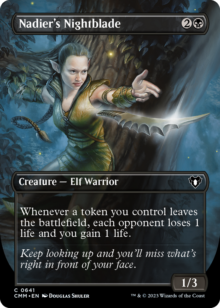 Nadier's Nightblade (Borderless Alternate Art) [Commander Masters] | Jomio and Rueliete's Cards and Comics