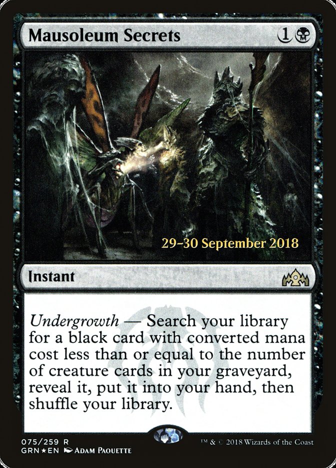 Mausoleum Secrets [Guilds of Ravnica Prerelease Promos] | Jomio and Rueliete's Cards and Comics