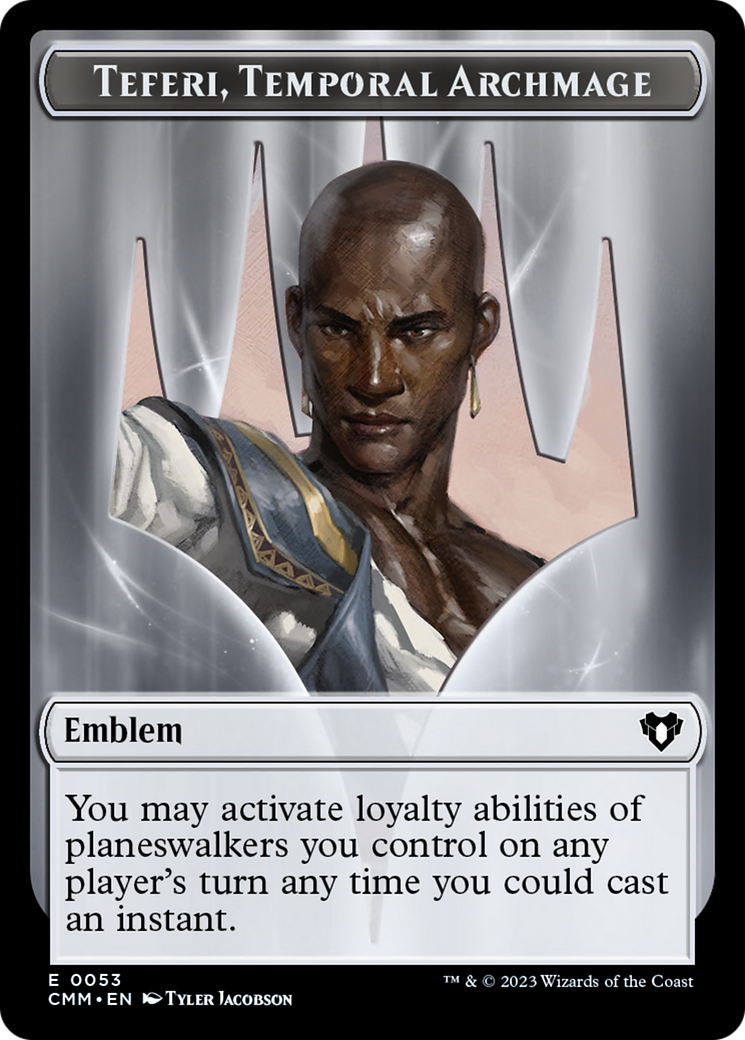 Teferi, Temporal Archmage Emblem [Commander Masters Tokens] | Jomio and Rueliete's Cards and Comics