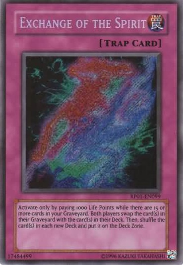Exchange of the Spirit [RP01-EN099] Secret Rare | Jomio and Rueliete's Cards and Comics